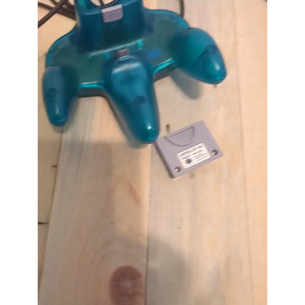 Nintendo 64 Clear Ice Blue Controller OEM NUS-005 Memory Card Tested Funtastic